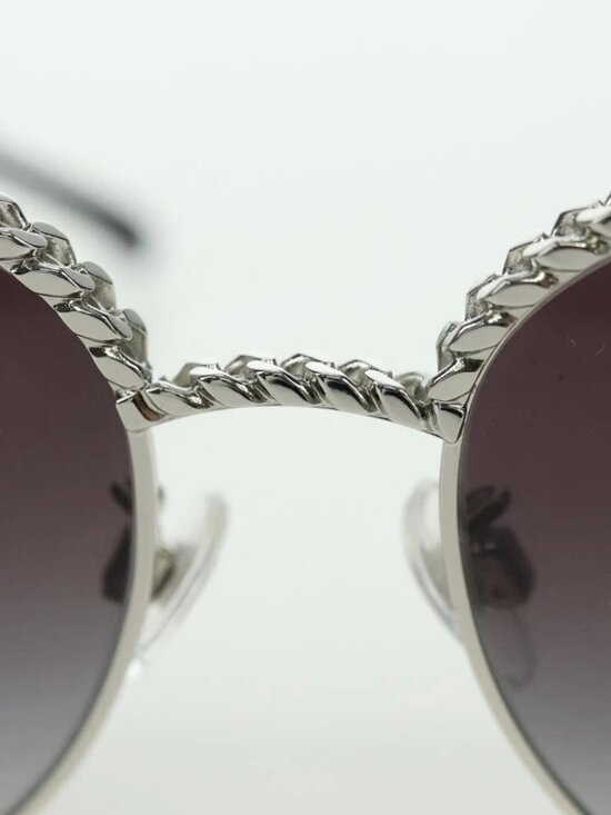 CHANEL Sunglasses metal Silver tone 4242 CC Auth 177100V main image 10